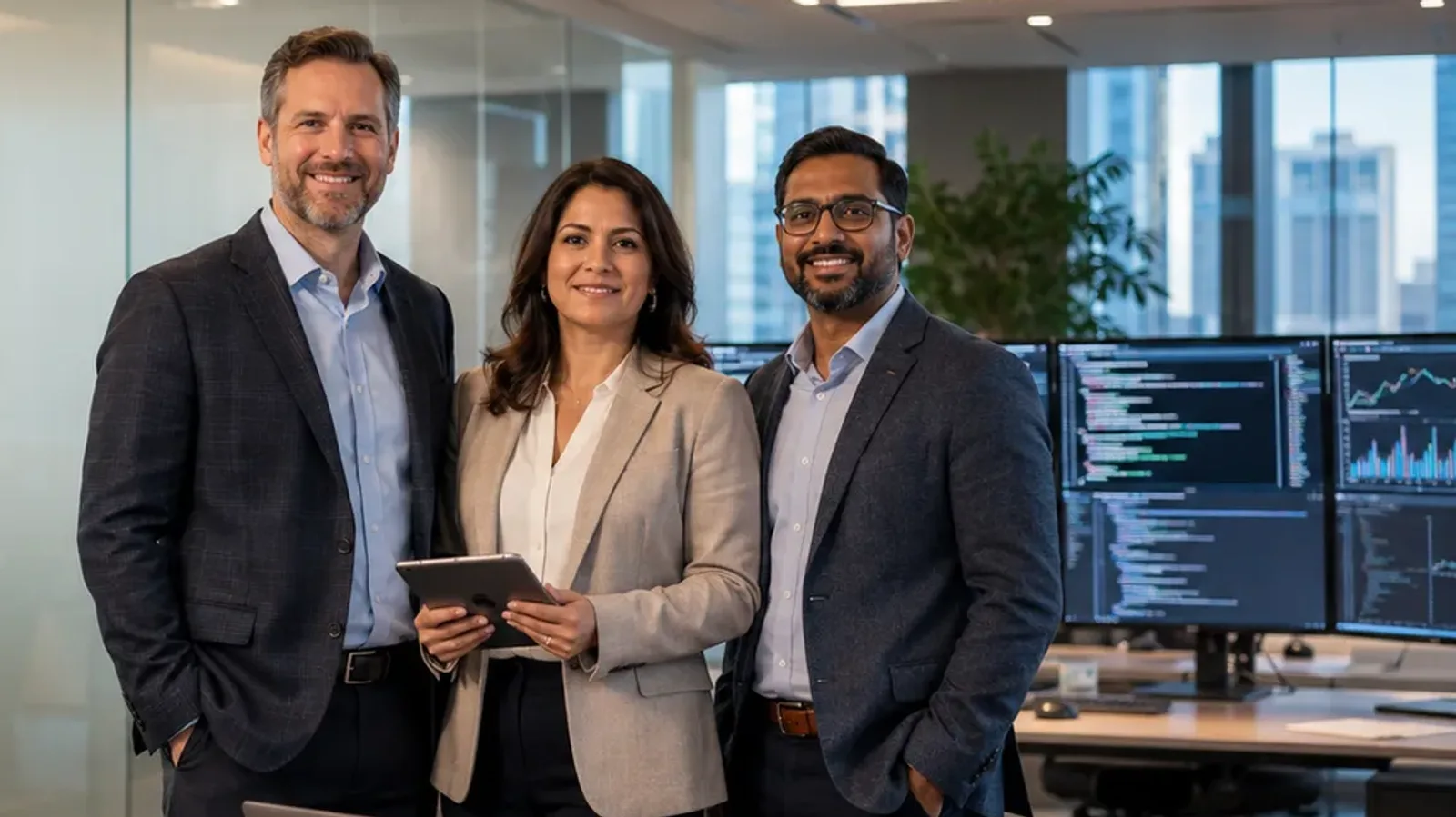 Business owners meeting together in an office